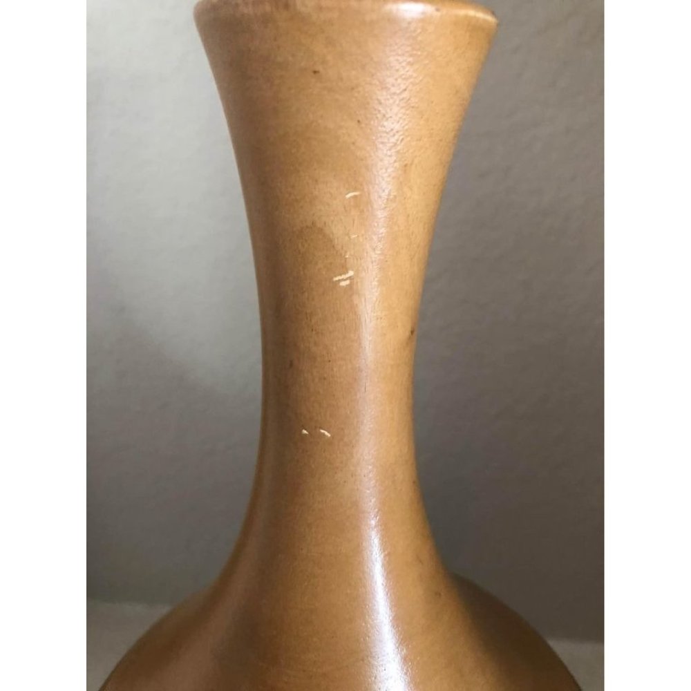 Vintage Wood Hand Turned Vase Natural Bark 70s 14" - Picture 4 of 5